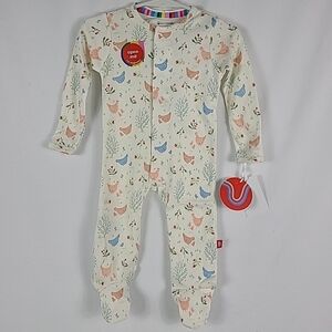 NWT Magnetic Me Chicken Tender Organic Cotton Footie, Size 9-12 Months